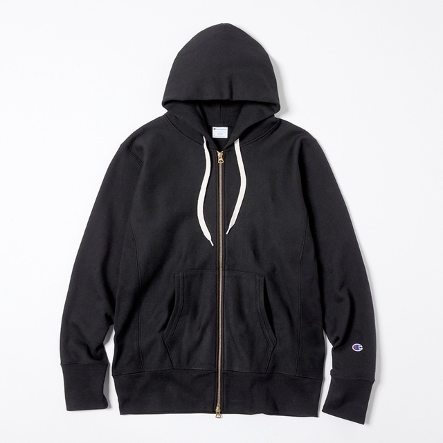 美品 Champion リバースウィーブ ジップフーデッドスウェットシャツ 黒