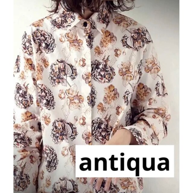 アンティカ　antiqua　花柄シャツ　アンティーク　ビンテージ