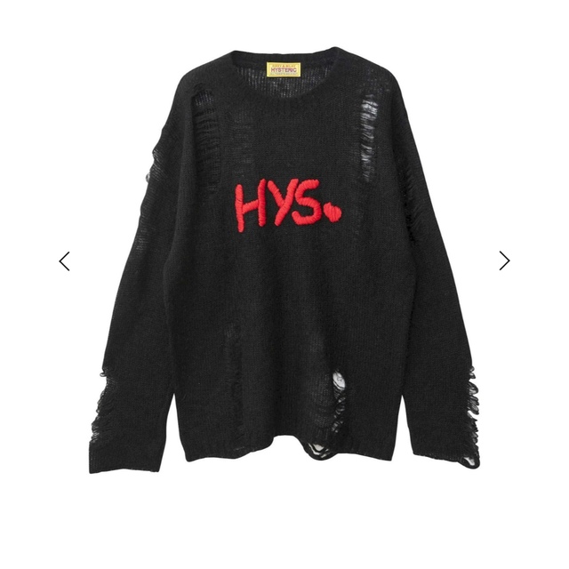 【めんでぃ様専用】hysteric LOGO刺繍 クラッシュセーター ブラックのサムネイル