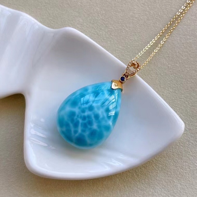 ⭐︎【天然】ラリマー ペンダントトップ k18 14.4g | aosacoffee.com