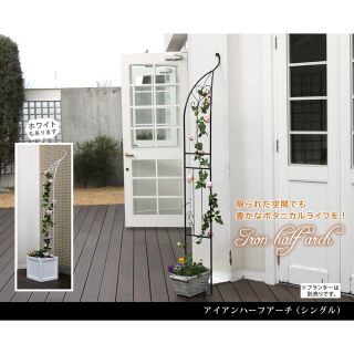 アイアンハーフアーチ（シングル）アーチ ガーデニング ベランダ 庭 植物(その他)