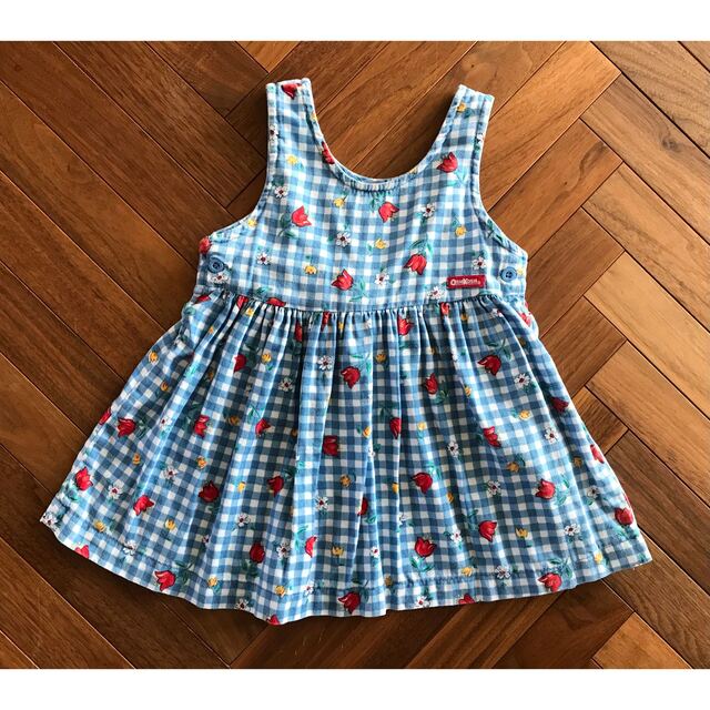 oshkosh チューリップチェック柄ワンピース　2Tキッズ服女の子用(90cm~)