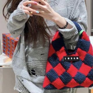 Marni - MARNI マルニマーケット スモール テックウール レッド ...