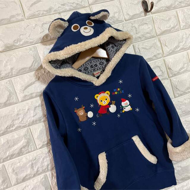 ミキハウス バックロゴパーカー 定番 90
