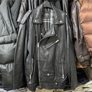 ザラ(ZARA)のZARA ザラ オーバーサイズ レザージャケット ダブルライダースジャケット S(ライダースジャケット)