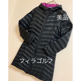 フィラ(FILA)の【美品】ダウンコート　軽量　ブラック　フィラゴルフ(ダウンコート)