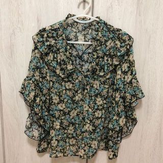 ザラ(ZARA)の🔥最終お値下げ🔥ZARA*レディース　シースルーブラウス　Mサイズ相当(シャツ/ブラウス(長袖/七分))