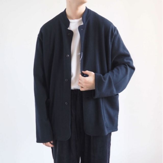 新品 COMOLI コモリ 22AW カシミヤ スタンドカラーニットジャケット