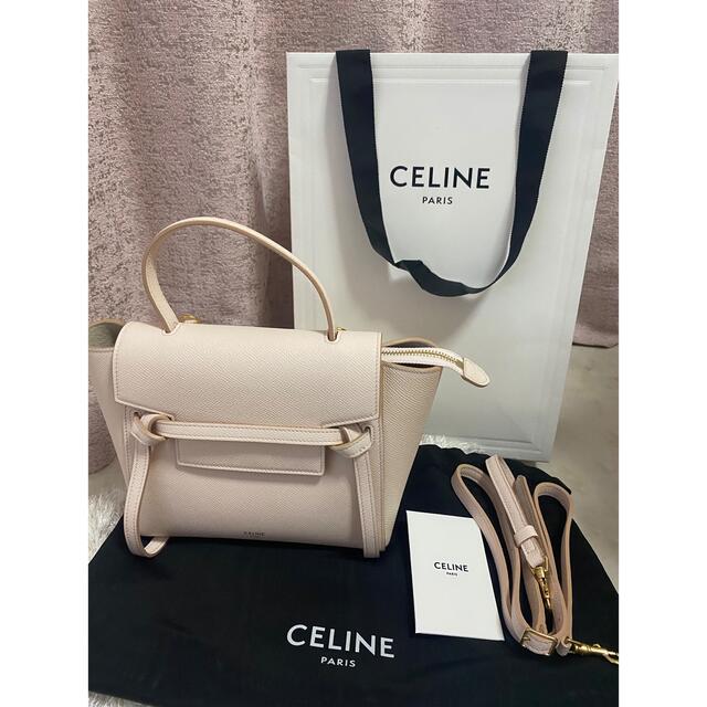 2022年製 新品】 celine セリーヌ ベルトバッグ ナノ ピンク CELINE