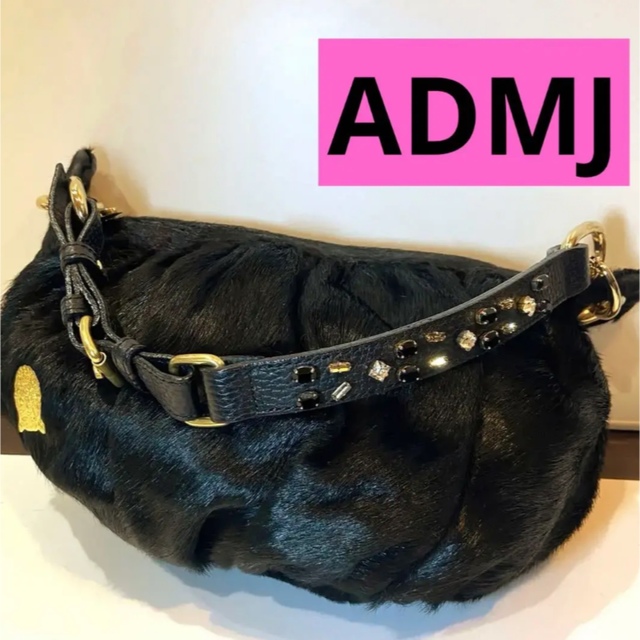 A.D.M.J.(エーディーエムジェイ)のてるみん様専用。希少ADMJ スワロフスキーハラコハンドバッグ レディースのバッグ(ハンドバッグ)の商品写真