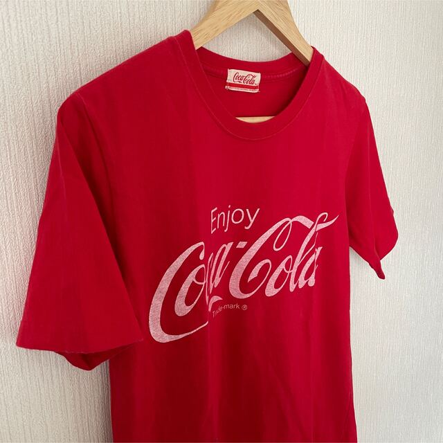 Coca-Cola コカコーラ プリントTシャツ 半袖 クルーネック 赤 M