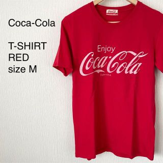 コカコーラ(コカ・コーラ)のCoca-Cola コカコーラ プリントTシャツ 半袖 クルーネック 赤 M(Tシャツ/カットソー(半袖/袖なし))