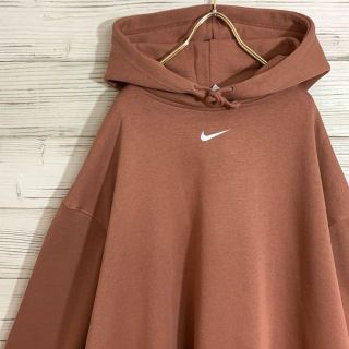 NIKE 刺繍ロゴ パーカー 焦げ茶色 L トラヴィス