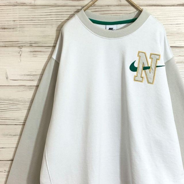 NIKE ロゴ刺繍 スウェット ホワイト アイボリー 裏毛 XL - スウェット