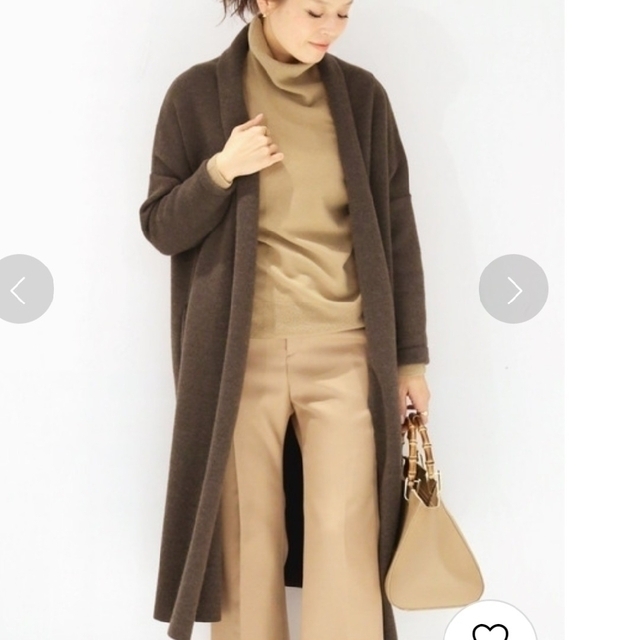 Deuxieme Classe スムースニットガウンコート ブラウン - www