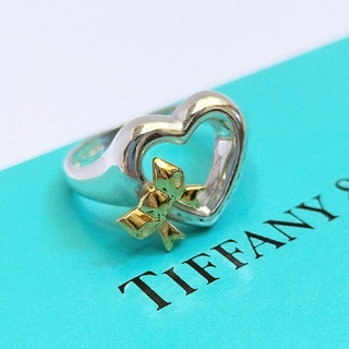 Tiffany & Co. - ティファニー　ヴィンテージ ハートウィズボゥ シグネットリング 10.5号