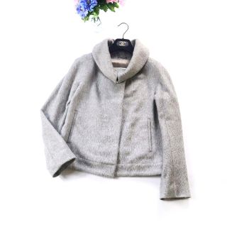 MaxMara 【最高級】白タグ　アルパカジャギー　ふんわり　ショートコート(チェスターコート)