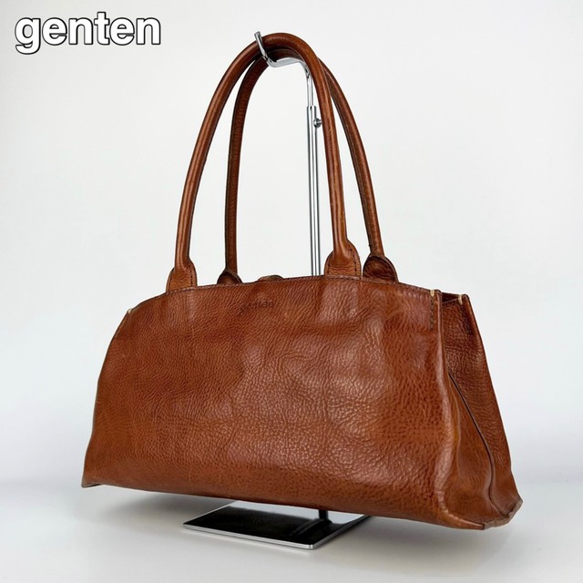 22S267 genten ゲンテン ハンドバッグ ブラウン レザーバッグ