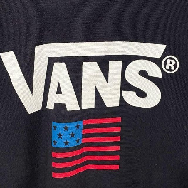 VANS/バンズ【90'sヴィンテージ】星条旗ロゴ スウェット☆ゆるだぼLサイズ