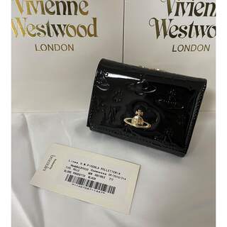 ヴィヴィアンウエストウッド(Vivienne Westwood)の新品未使用品！　ヴィヴィアンウエストウッド　三つ折り財布　エナメルブラック(財布)