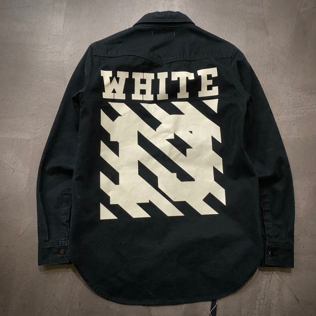 良品/ バックプリント Off-White デニムジャケット Gジャン シャツ-