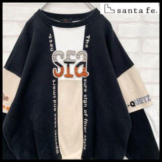 サンタフェ(Santafe)の【入手困難】サンタフェ 刺繍ロゴ パッチ刺繍ロゴ 切り替え スウェット 個性的(スウェット)