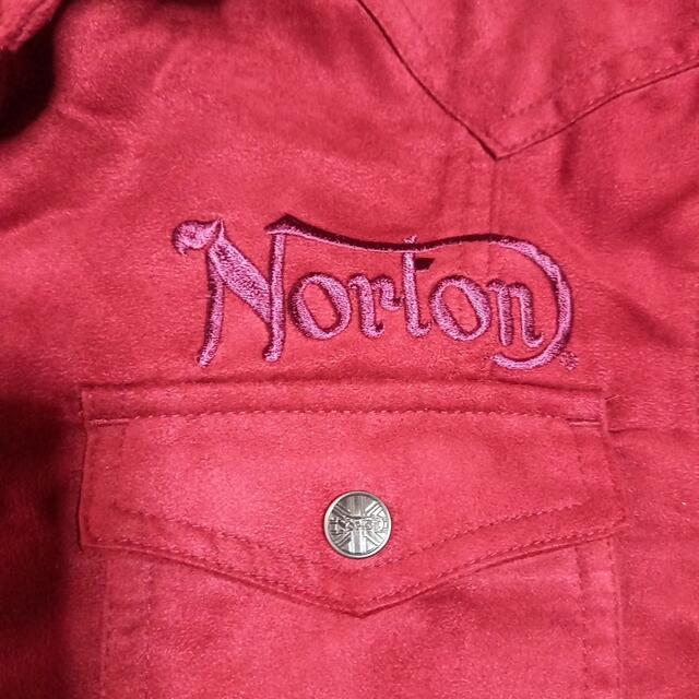 Norton(ノートン)のNortonエコスエードウエスタンシャツワイン刺繍M新品同様 メンズのトップス(シャツ)の商品写真