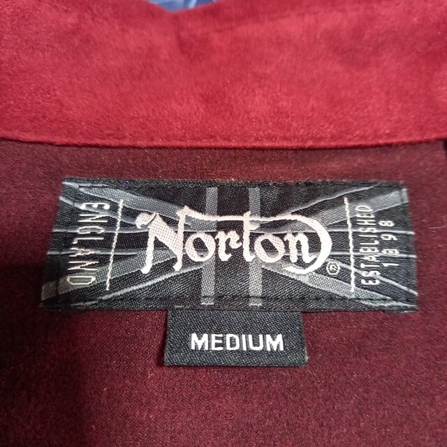 Norton(ノートン)のNortonエコスエードウエスタンシャツワイン刺繍M新品同様 メンズのトップス(シャツ)の商品写真
