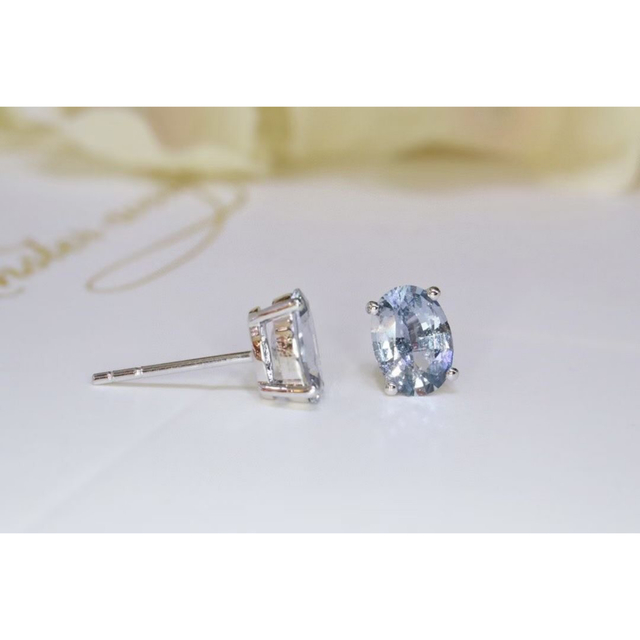 天然ブルーサファイア ピアス2.25ct k18