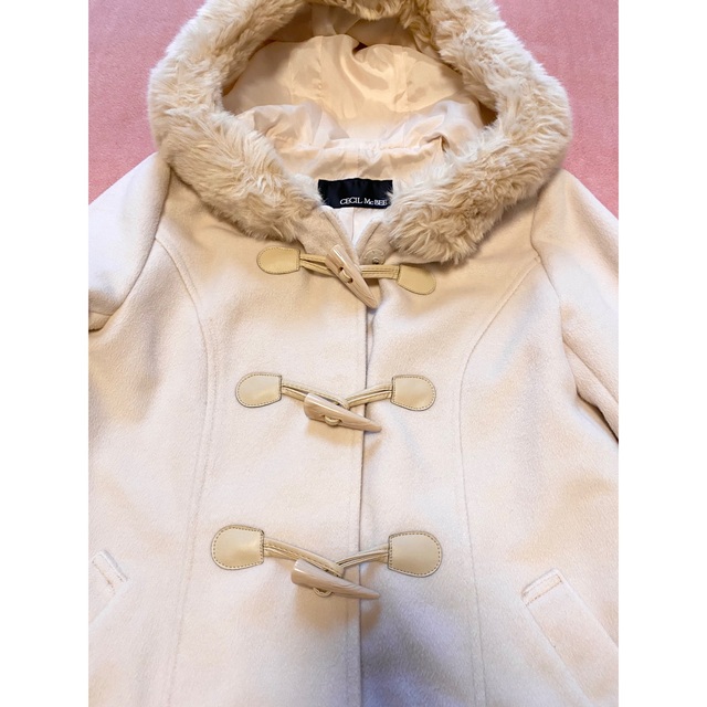 CECIL McBEE♡ダッフルコート ボアフード ベージュ セシルマクビー