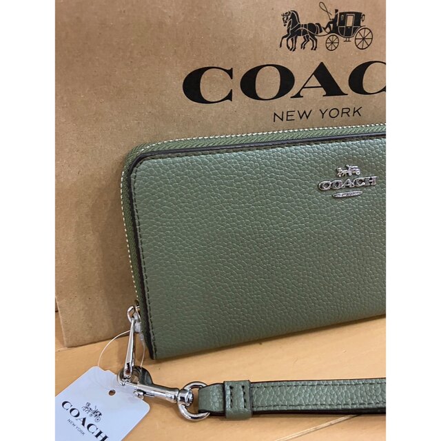 COACH - 長財布 モスグリーン アウトレット COACH コーチ シンプル