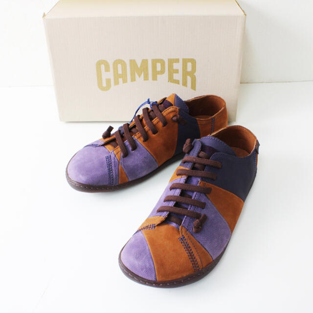 CAMPER(カンペール)の未使用 CAMPER カンペール Twins レザー アシンメトリー シューズ UK7/オレンジ パープル【2400013055895】 レディースの靴/シューズ(スニーカー)の商品写真