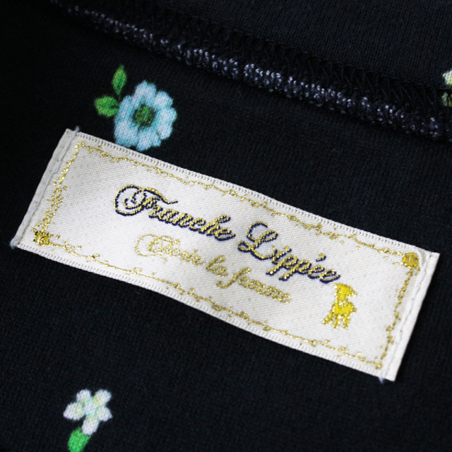 franche lippee(フランシュリッペ)のfranche lippee フランシュリッペ 花と動物柄Tシャツ チュニック M/ブラック【2400013044868】 レディースのトップス(Tシャツ(半袖/袖なし))の商品写真