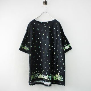 フランシュリッペ(franche lippee)のfranche lippee フランシュリッペ 花と動物柄Tシャツ チュニック M/ブラック【2400013044868】(Tシャツ(半袖/袖なし))