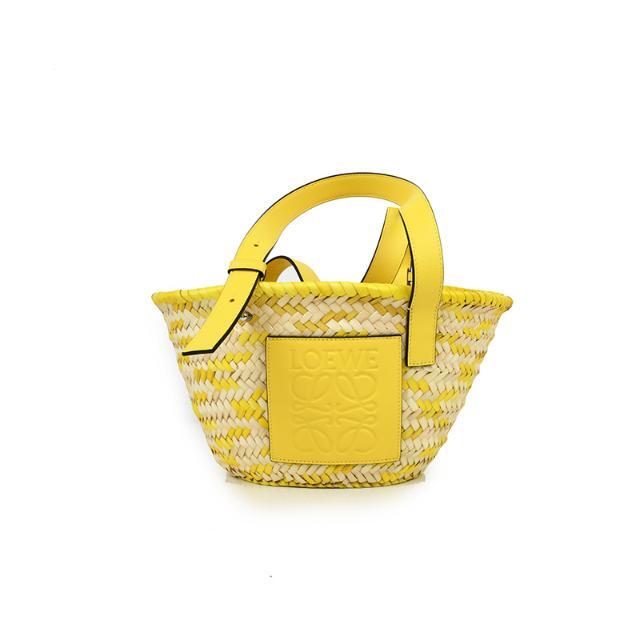 LOEWE ロエベ バスケットバッグ スモール  (ヤシの葉&カーフ) LEMON イタリア正規品 A223S93X18 2889 新品