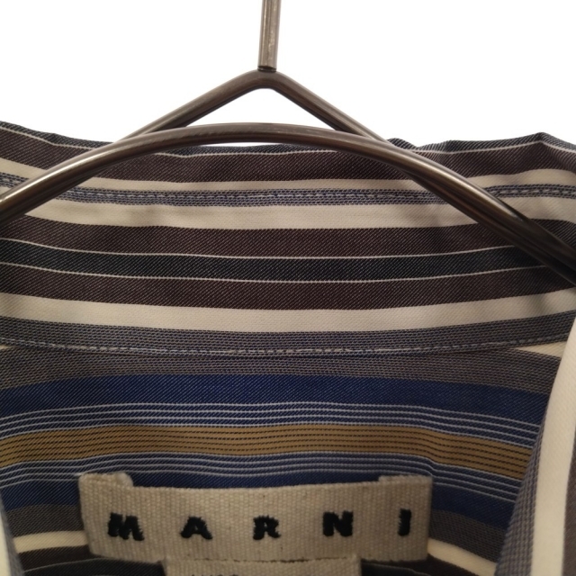 Marni(マルニ)のMARNI マルニ 21SS 胸ロゴ刺繍コットンツイル ストライプ長袖シャツ メンズのトップス(シャツ)の商品写真