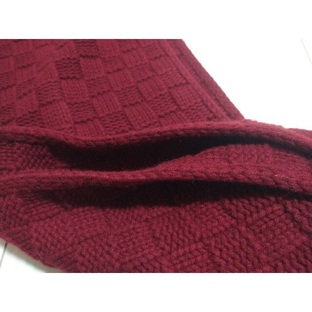 ルイヴィトン エシャルプ ヘルシンキ ダミエ レッド カシミヤ100