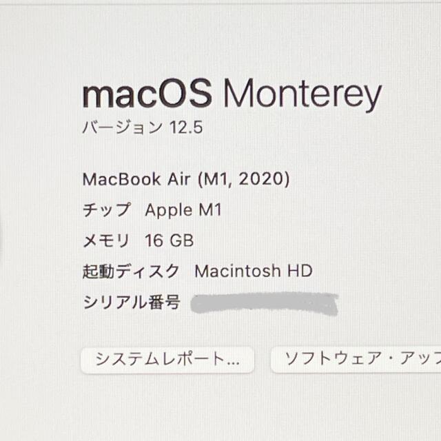 MAC(マック)のMacBook Air M1 16GB 1TB USキー スペースグレイ スマホ/家電/カメラのPC/タブレット(ノートPC)の商品写真