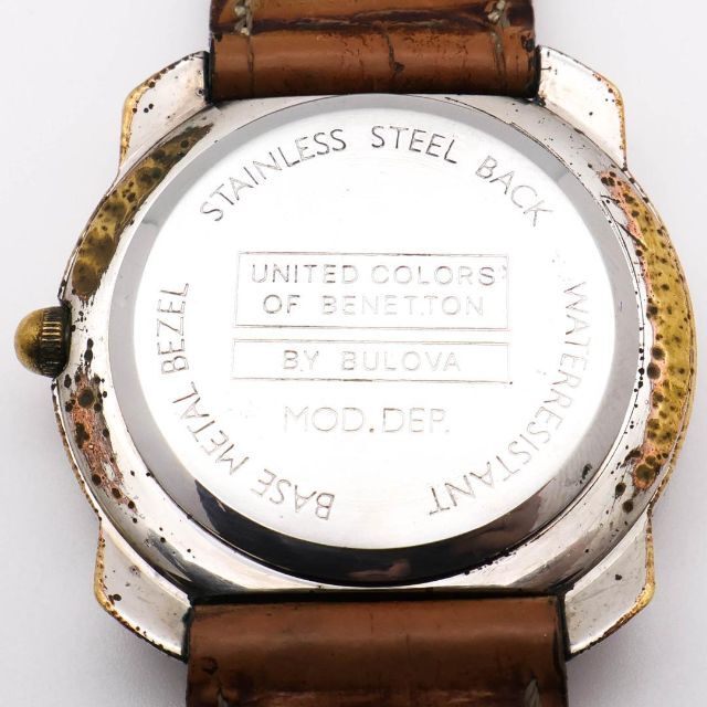 BENETTON(ベネトン)の《一点物》BENETTON BY BULOVA 腕時計 シルバー ヴィンテージ メンズの時計(腕時計(アナログ))の商品写真