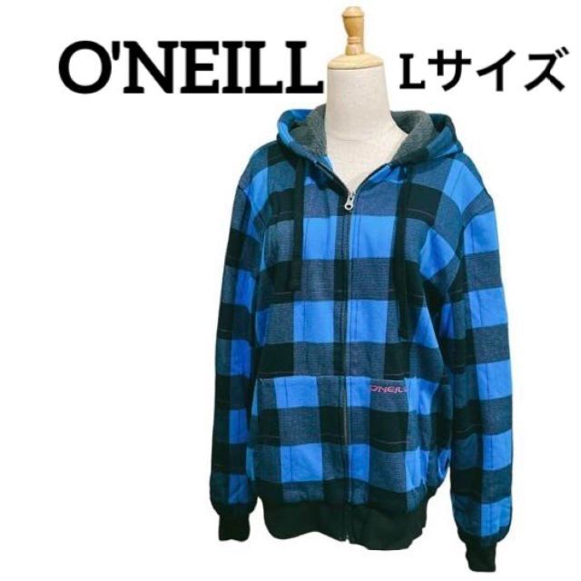 O'NEILL(オニール)のO'NEILL  人気サーフブランド　ジップアップ　裏起毛　フード付き　Lサイズ メンズのジャケット/アウター(ブルゾン)の商品写真