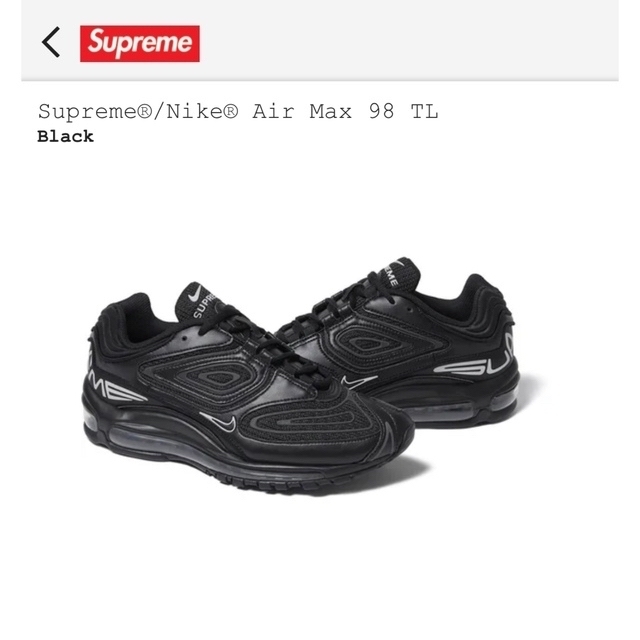 Supreme × Nike Air Max 98 TL "Black"