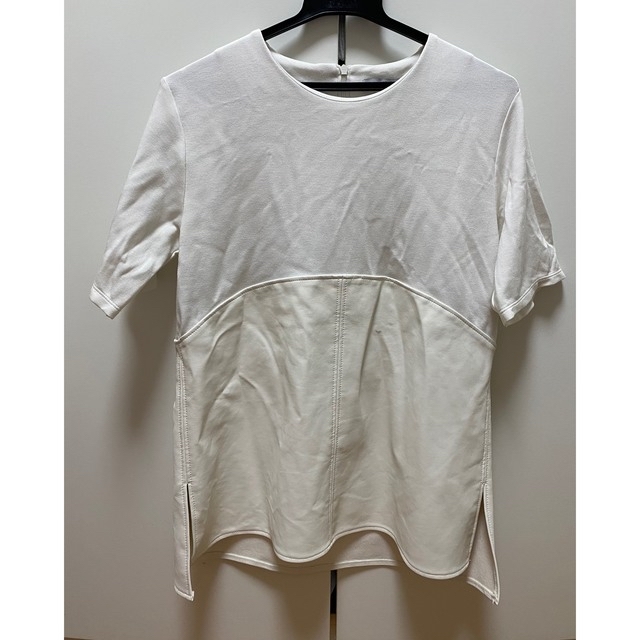 フェイクレザー ミックストップ un3d レザー Tシャツ アンス フェイクレザー ミックストップ un3d レザー Tシャツ アンス