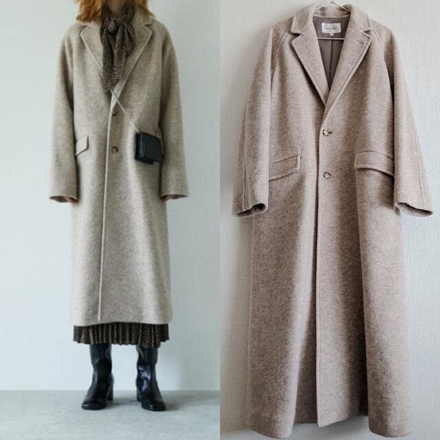 moussy(マウジー)のMOUSSY チェスターコート ベージュ レディースのジャケット/アウター(チェスターコート)の商品写真