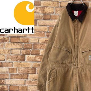 カーハート(carhartt)のカーハート　ダック地　つなぎ　オーバーオール　キルティング　ブラウン　46R(サロペット/オーバーオール)