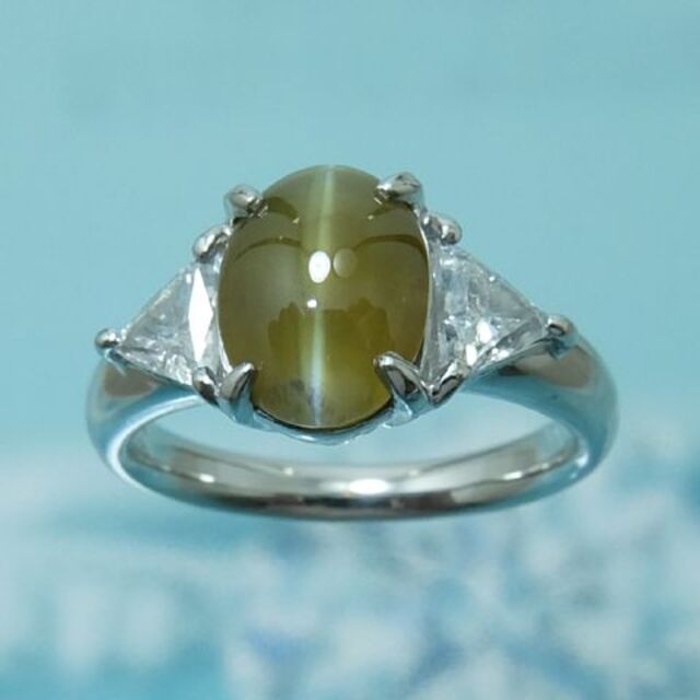 リング 【53万5千円】✨プラチナ キャッツアイ✨ダイヤモンド指輪