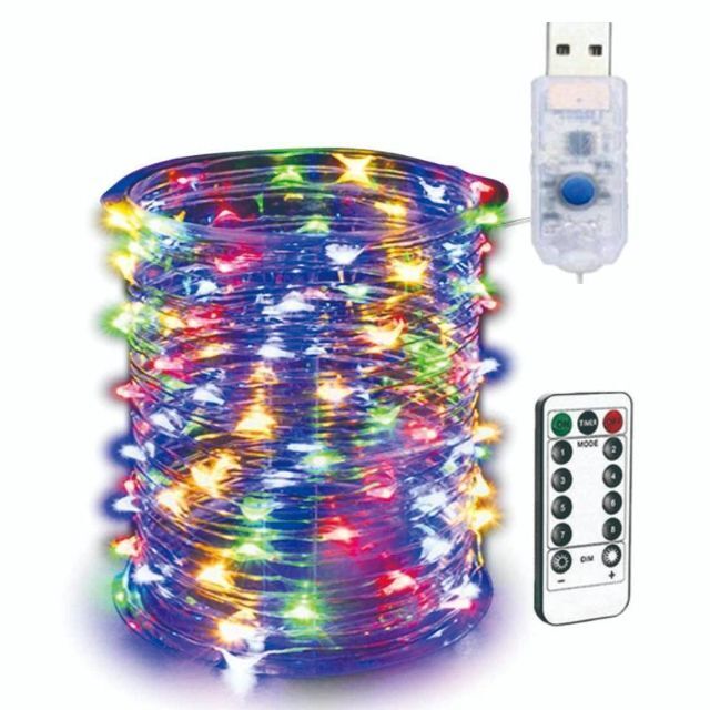 USBリモコン付きライト　ストリング10ｍ100ライト　8機能　クリスマス文字列 インテリア/住まい/日用品のライト/照明/LED(その他)の商品写真