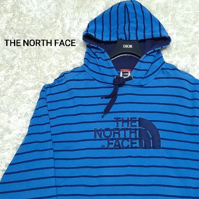 THE NORTH FACE プルオーバー パーカー  デカロゴ ボーダー XL