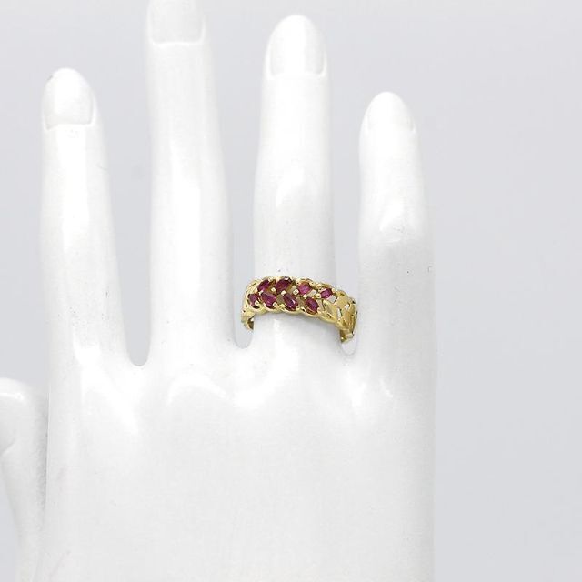 美品 ルビー ゴールド デザイン U05724 K18 リング