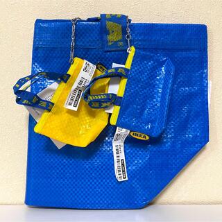 イケア(IKEA)のイケア IKEA限定★ブルーエコバッグバッグ。キーホルダーミニバッグ3点セット(エコバッグ)