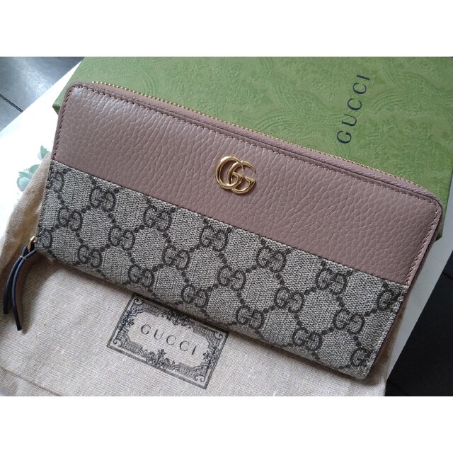 最高 Gucci - ピンク&GGスプリーム ウォレットダスティ GGマーモント